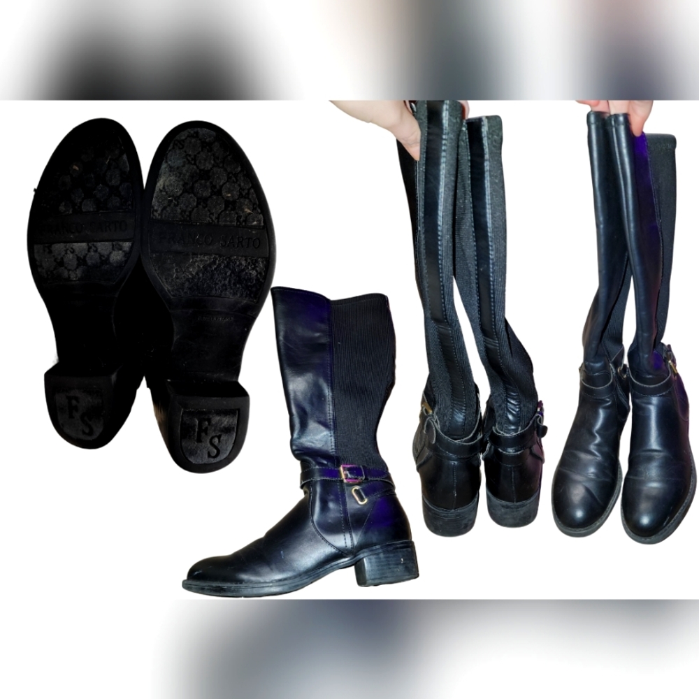 Franco Sarto Tall Black Boots Women's Size 7